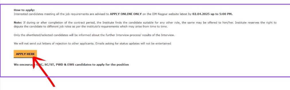 IIM Nagpur Appointment 2025 Apply Online Last Date-2nd April for the Post- Officer/Assistant Officer – Communication & Media 5 IIM NAGPUR POST APPLY ONLINE min