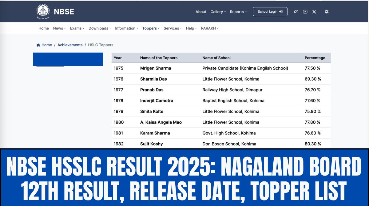 NBSE HSSLC Result 2025: Nagland Board 12th Result, Release Date, Topper List @nbsenl.edu.in